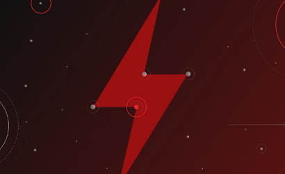 red, lightening bolt