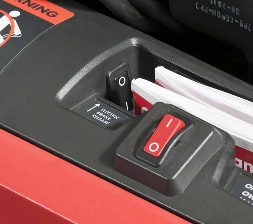 Raymond Power Pallet Jack, Motorized Pallet Jack electric brake release