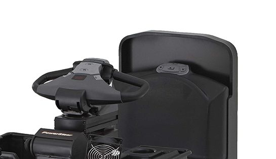 Raymond 8510 Center Riding Pallet Truck Optional Rear Controls on Operator Backrest