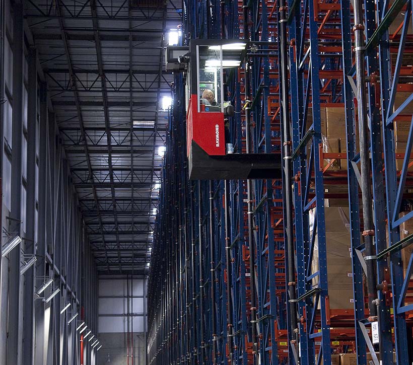 Raymond Transtacker TRT Turret Truck in Aisle